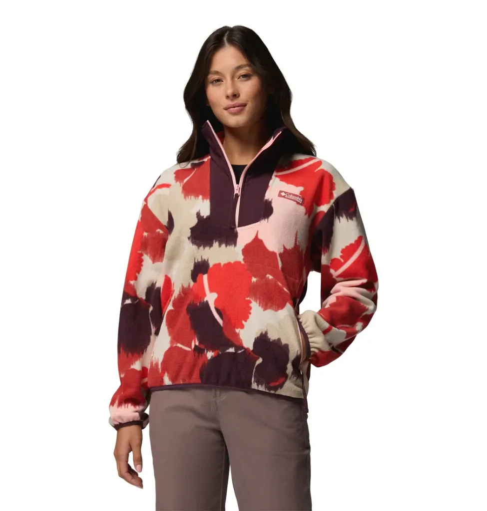 [000223-WAS-S] Columbia Fleece Sequoia Grove Printed HZ (S, Washed Red, Ika)