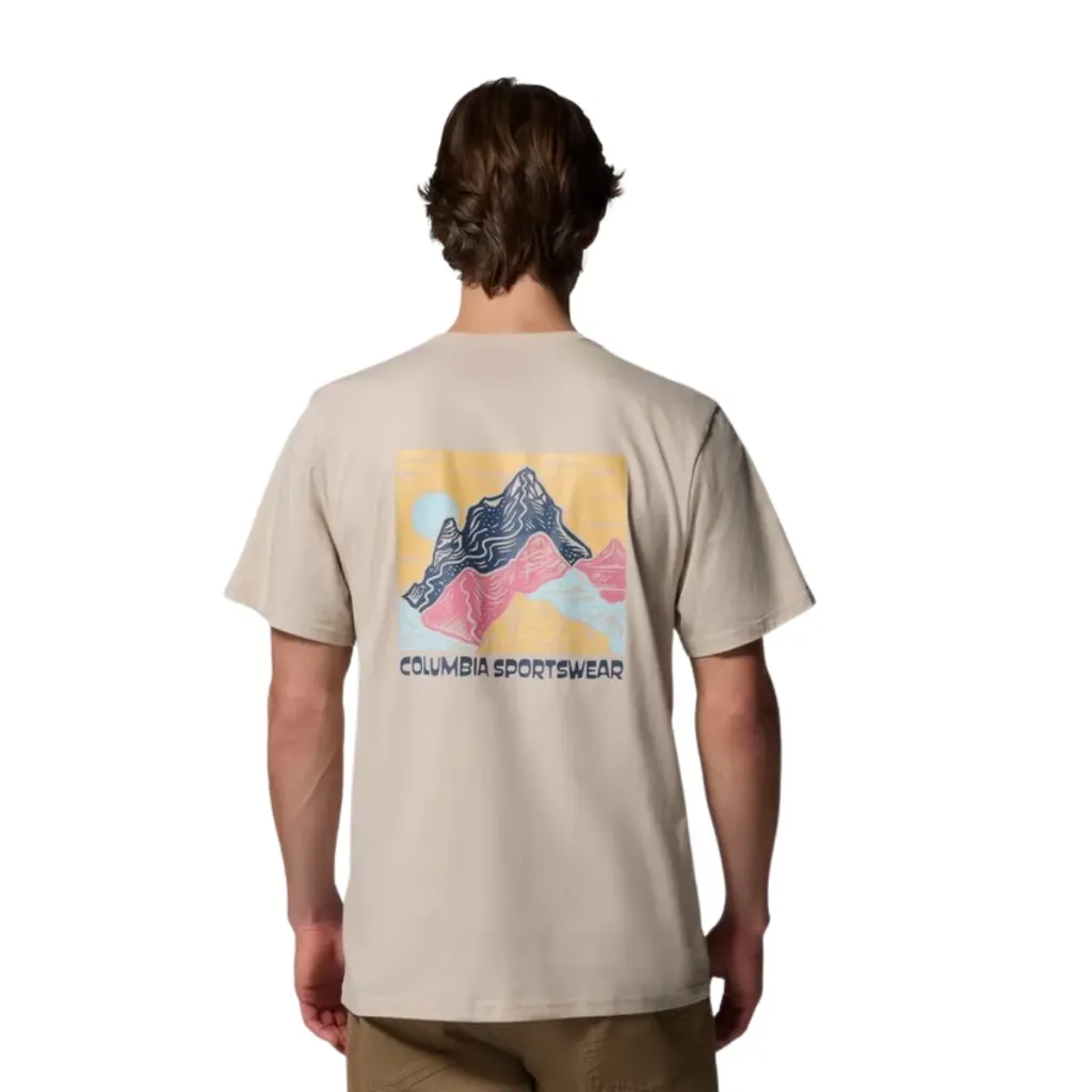 [000225-DAR-M] Columbia T-shirt CSC Outdoor Back Graphic Tee (M, Dark Stone, Sco)