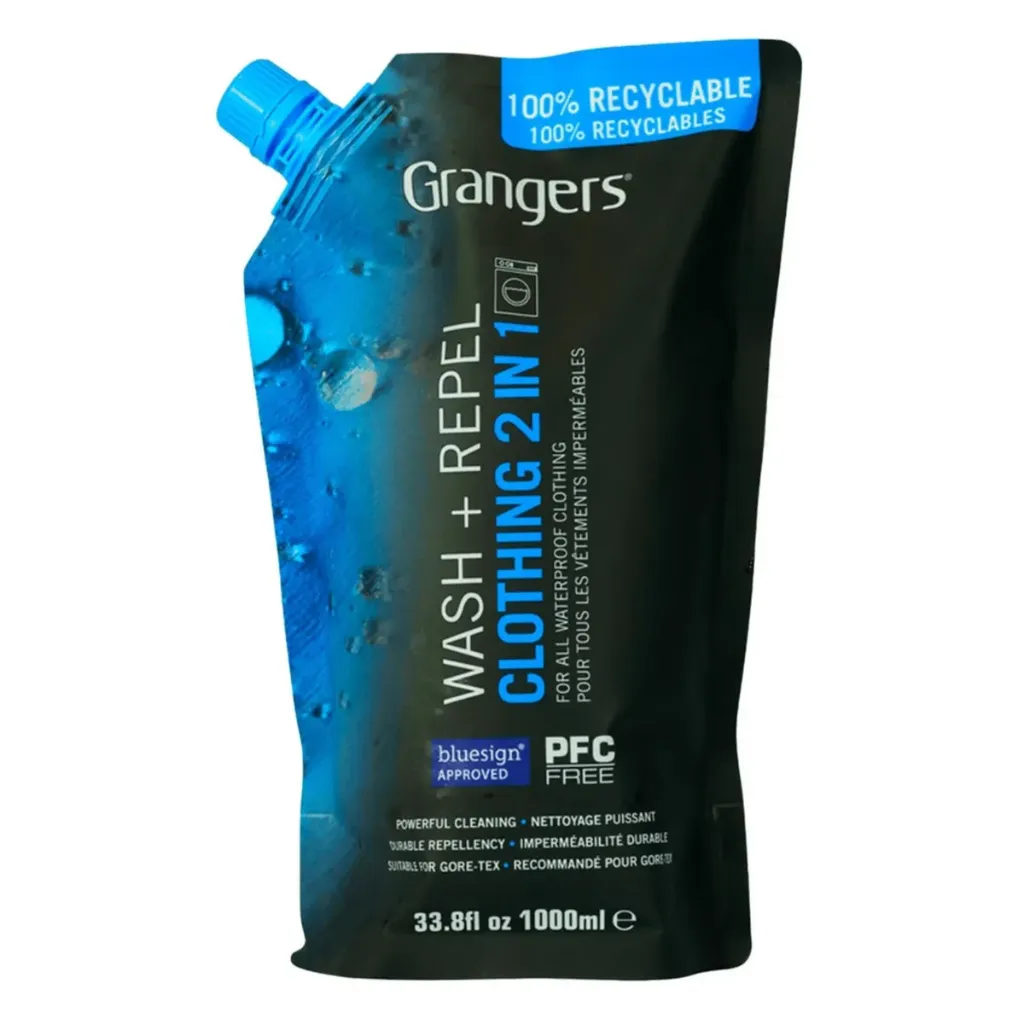 [000787-XXX-NA] Grangers Onderhoudsproduct Wash + Repel Clothing 2 in 1 - 1l Pouch Navulling
