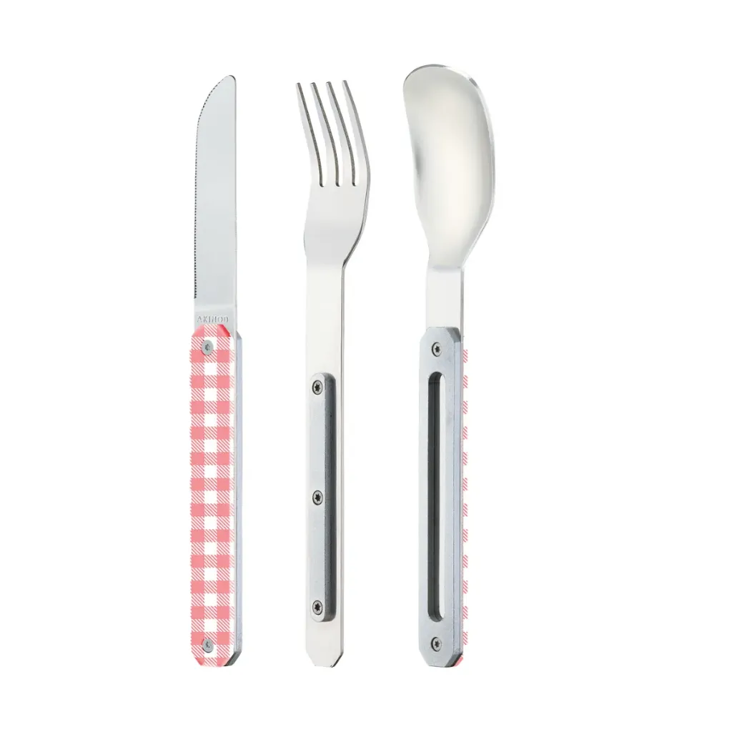 [001366-XXX-NA] Akinod Bestek Couverts Droits 12h34 Vichy rose