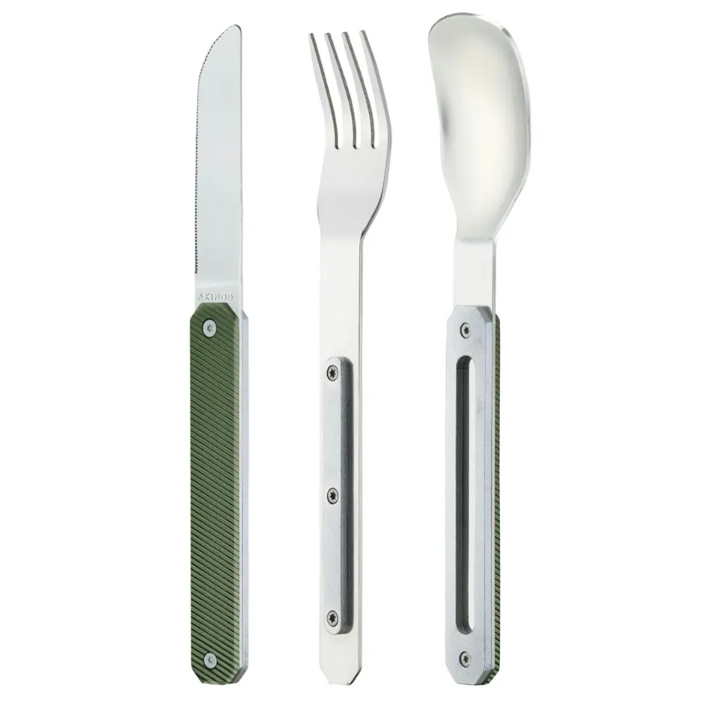 [001381-XXX-NA] Akinod Bestek Couverts Droits 12h34 Aluminium kaki