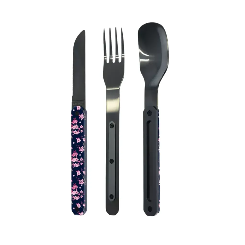 [001391-XXX-NA] Akinod Bestek Couverts Droits 12h34 Fleurs de cerisier