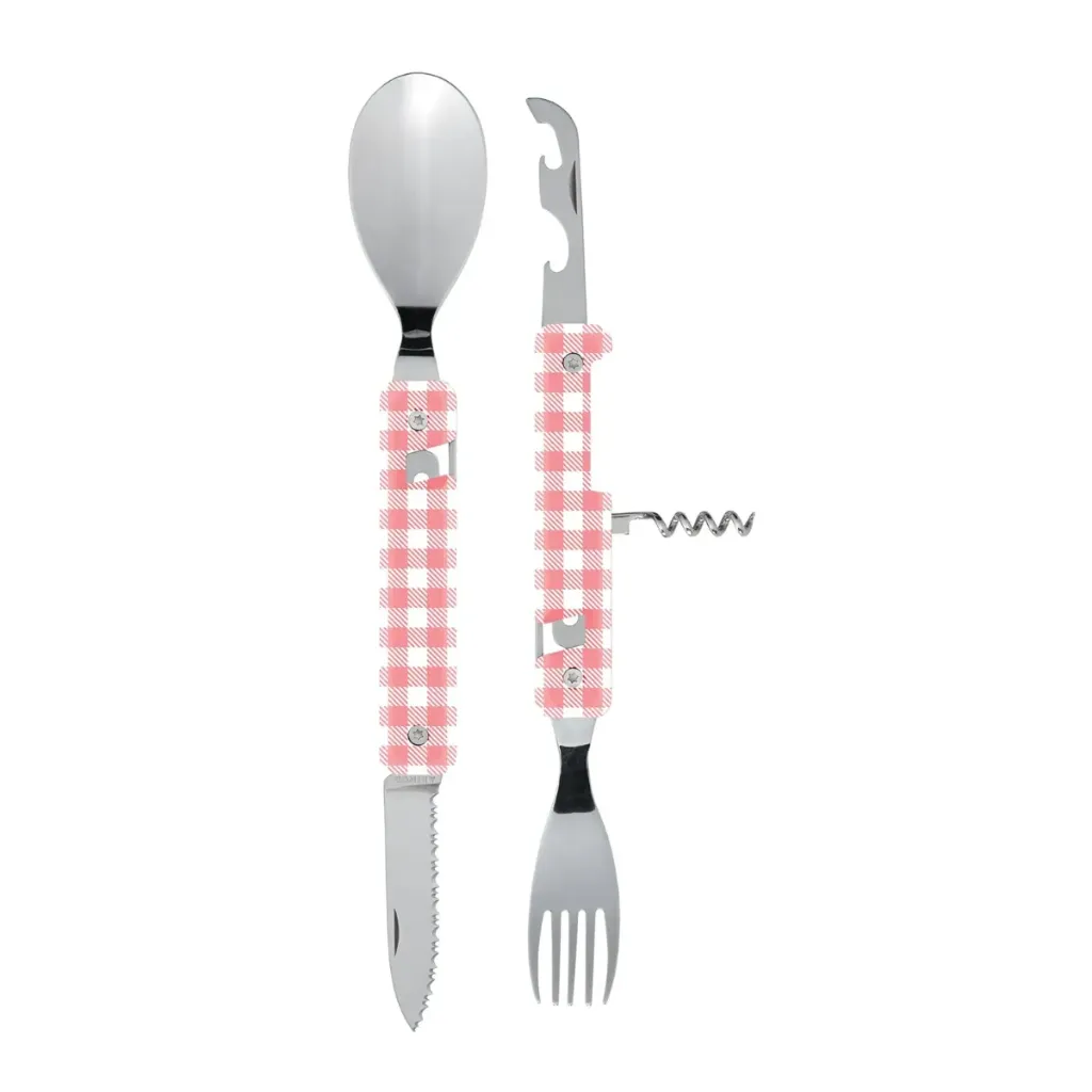 [001395-XXX-NA] Akinod Bestek Couverts Multifonctions 13h25 Vichy rose