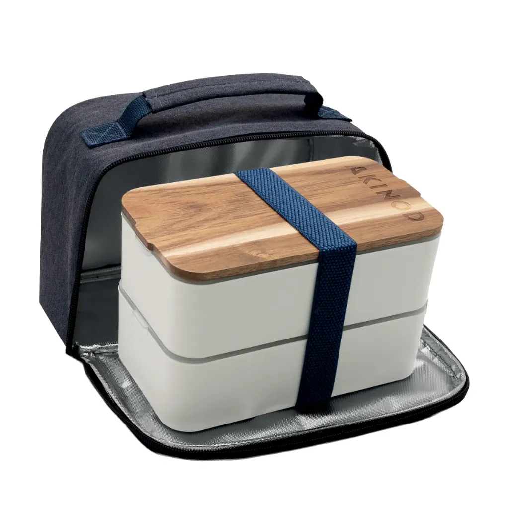 [001418-BLA-NA] Akinod Koeltas Bento en Lunch Bag 11h58 (Blanc / Terracotta)