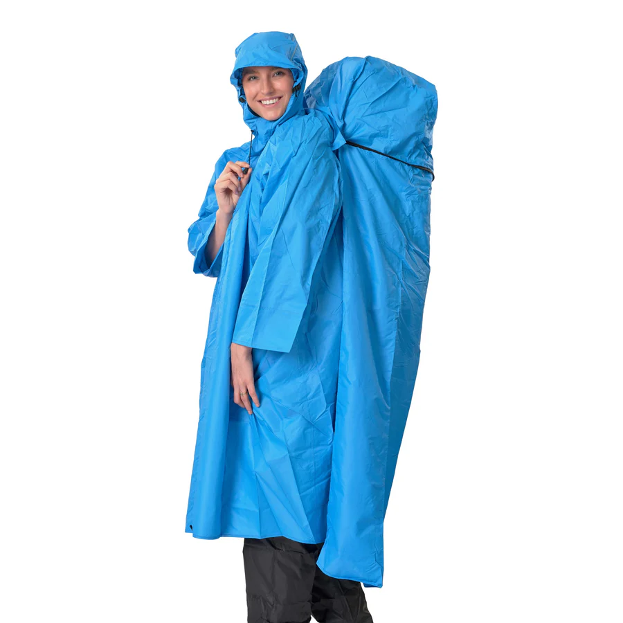 [001622-XXX-M] Low Land U Backpackponcho Blue (M)